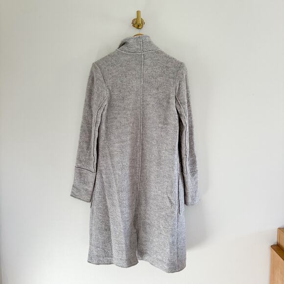 Zara Trafaluc Wool Blend Open Front Mid-Length Coat Gray S - Picture 3 of 10